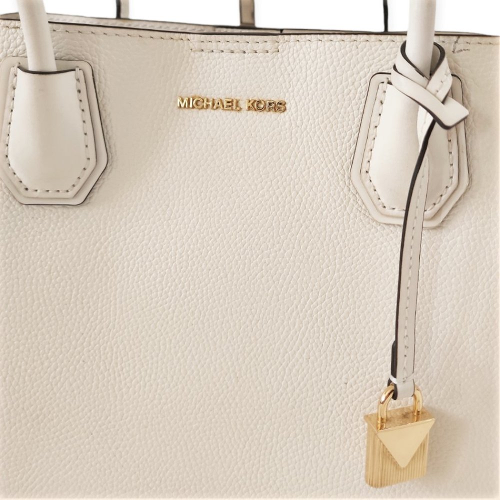 Michael Kors Mercer Gallery Ladies Medium White Leather Tote Bag - Picture 3 of 8